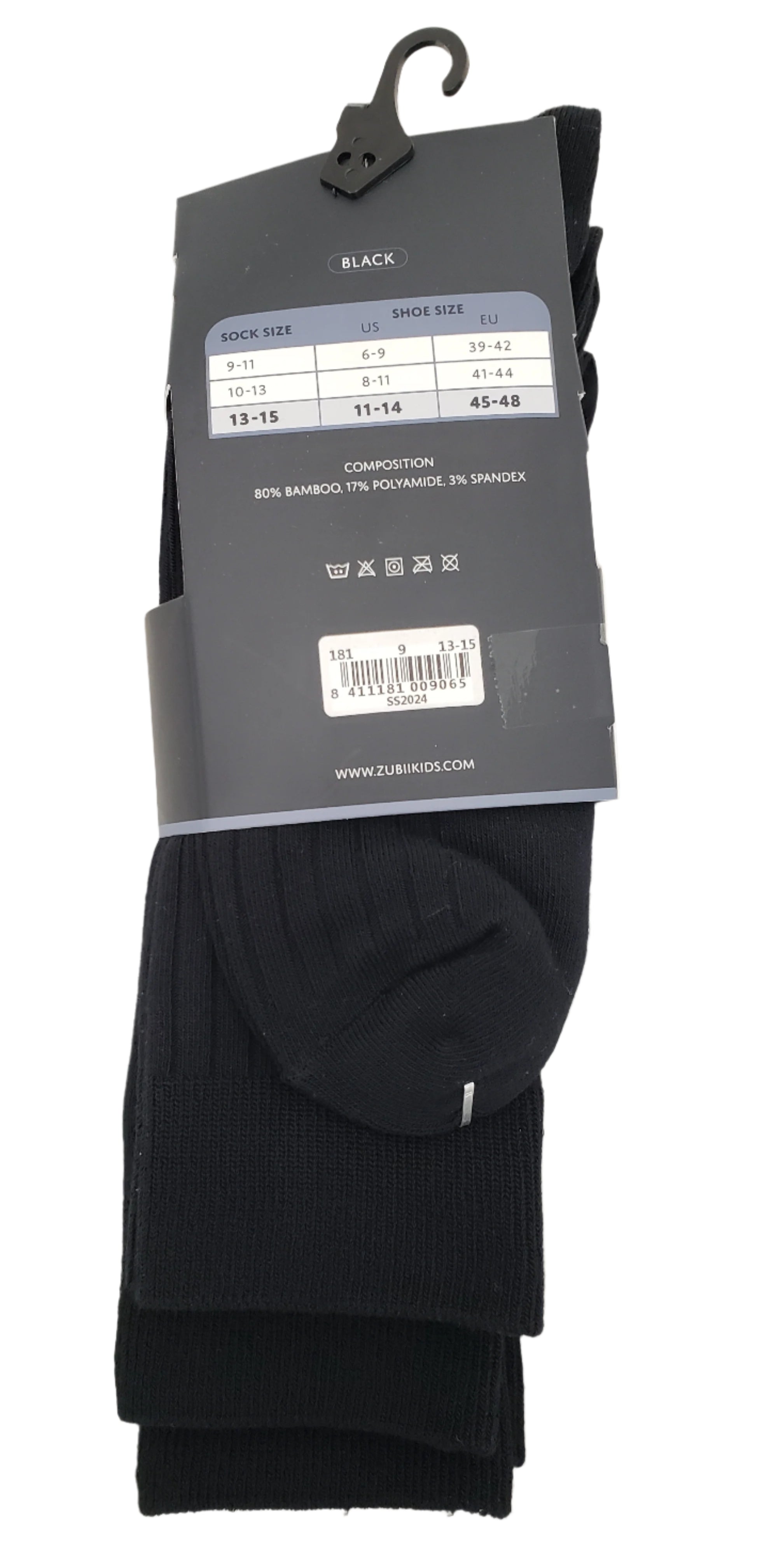 Zubii Mens Ribbed 3pk Black