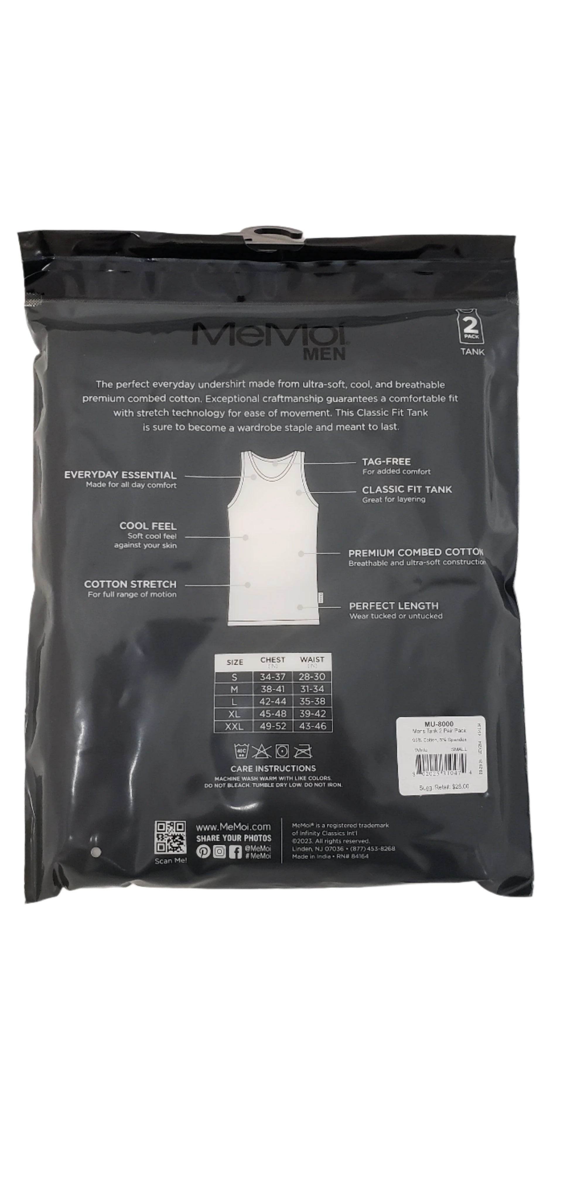 MeMoi Tank Undershirts - 2 Pack