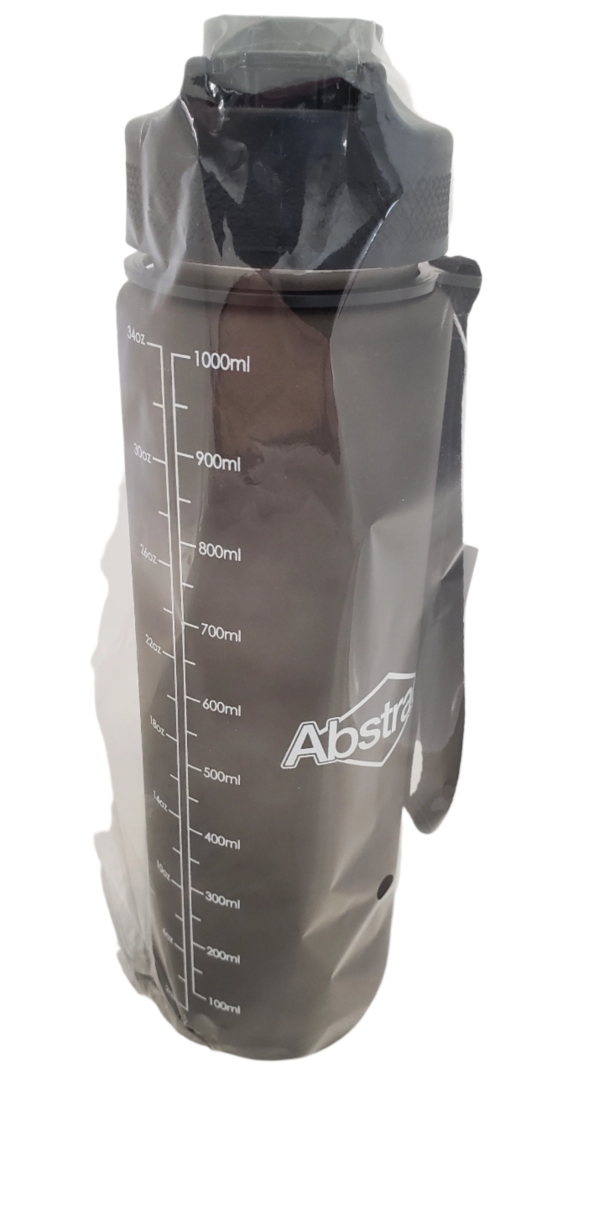 ABSTRACT 1L MOTIVATIONAL SPORTS BOTTLE - SOLID BLACK