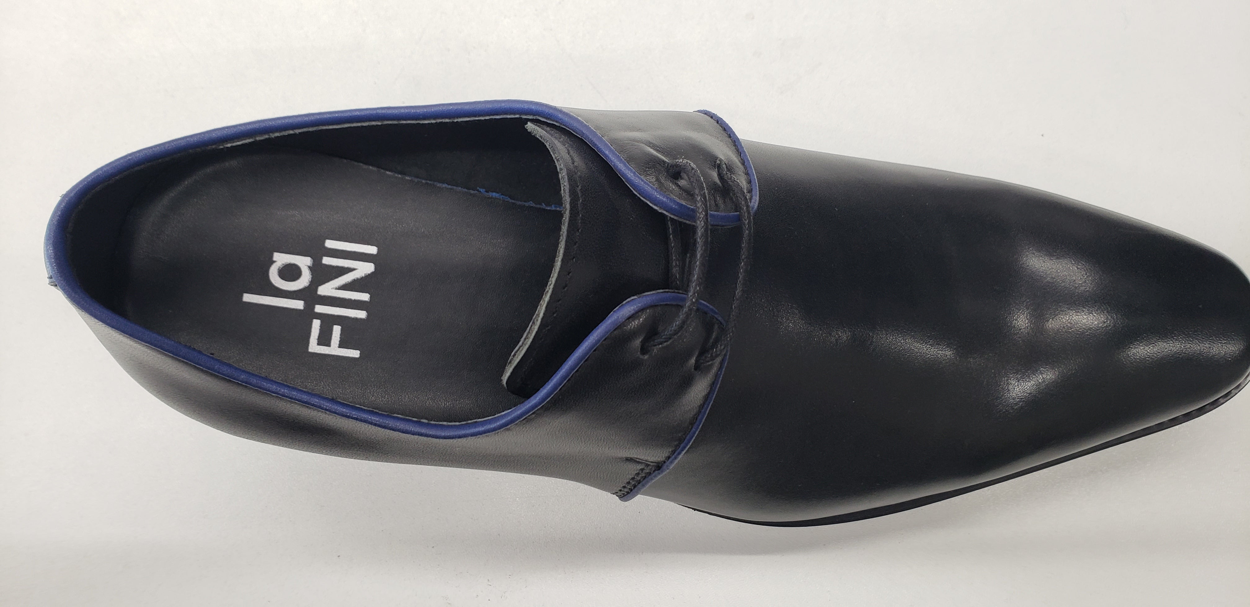 LA FINI MEN'S BLACK LEATHER LACE DRESS SHOES 968-7409-2