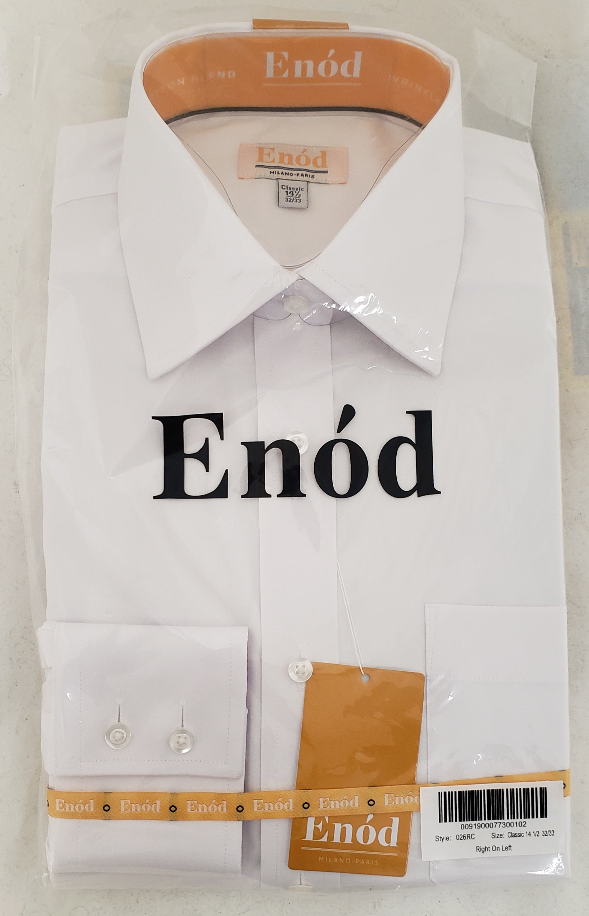 Enod Mens Orange Label Shirt -Poly Cotton Chassidish (R/L) Reg Fit 026RC