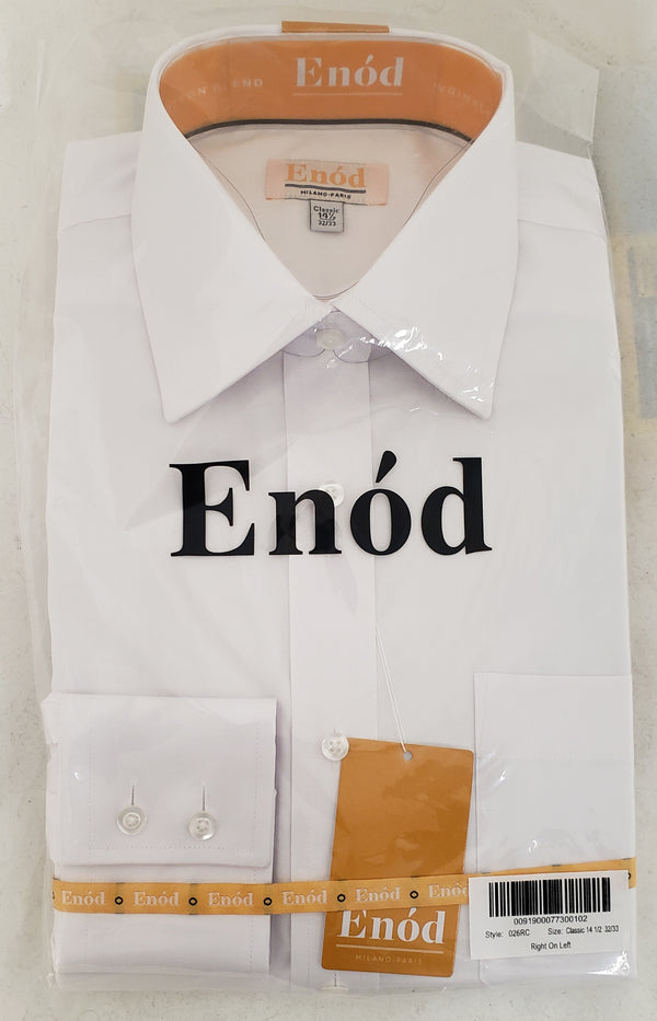 Enod Mens Orange Label Shirt -Poly Cotton Chassidish (R/L) Reg Fit 026RC