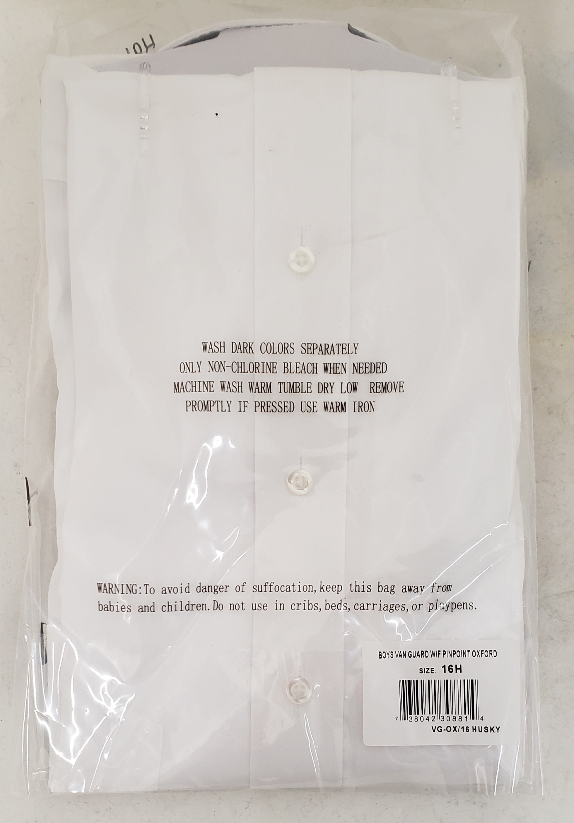 VAN GUARD BOYS HUSKY PINPOINT SHIRT