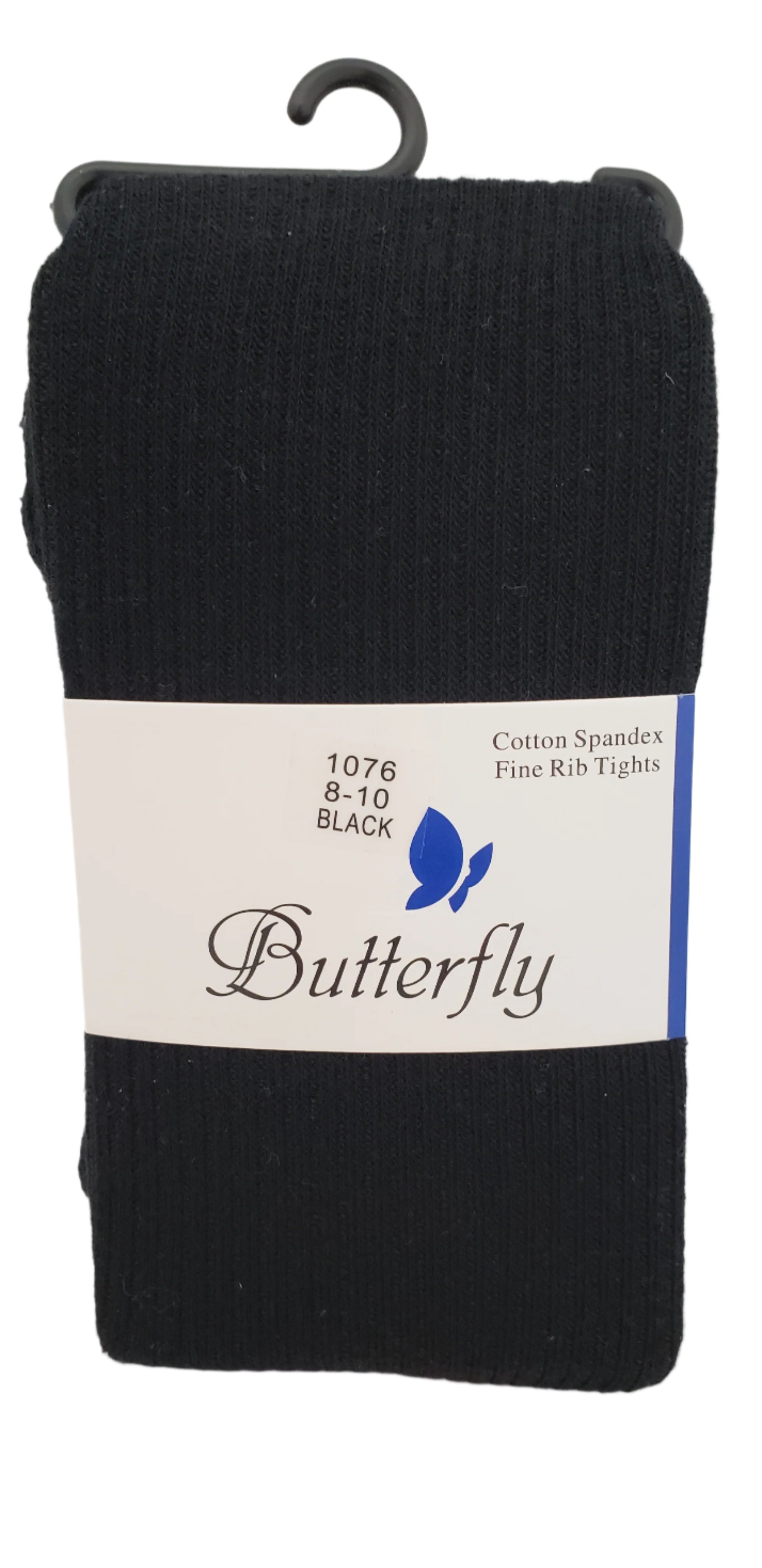BUTTERFLY 1076 FINE RIBBED COTTON SPANDEX BLACK