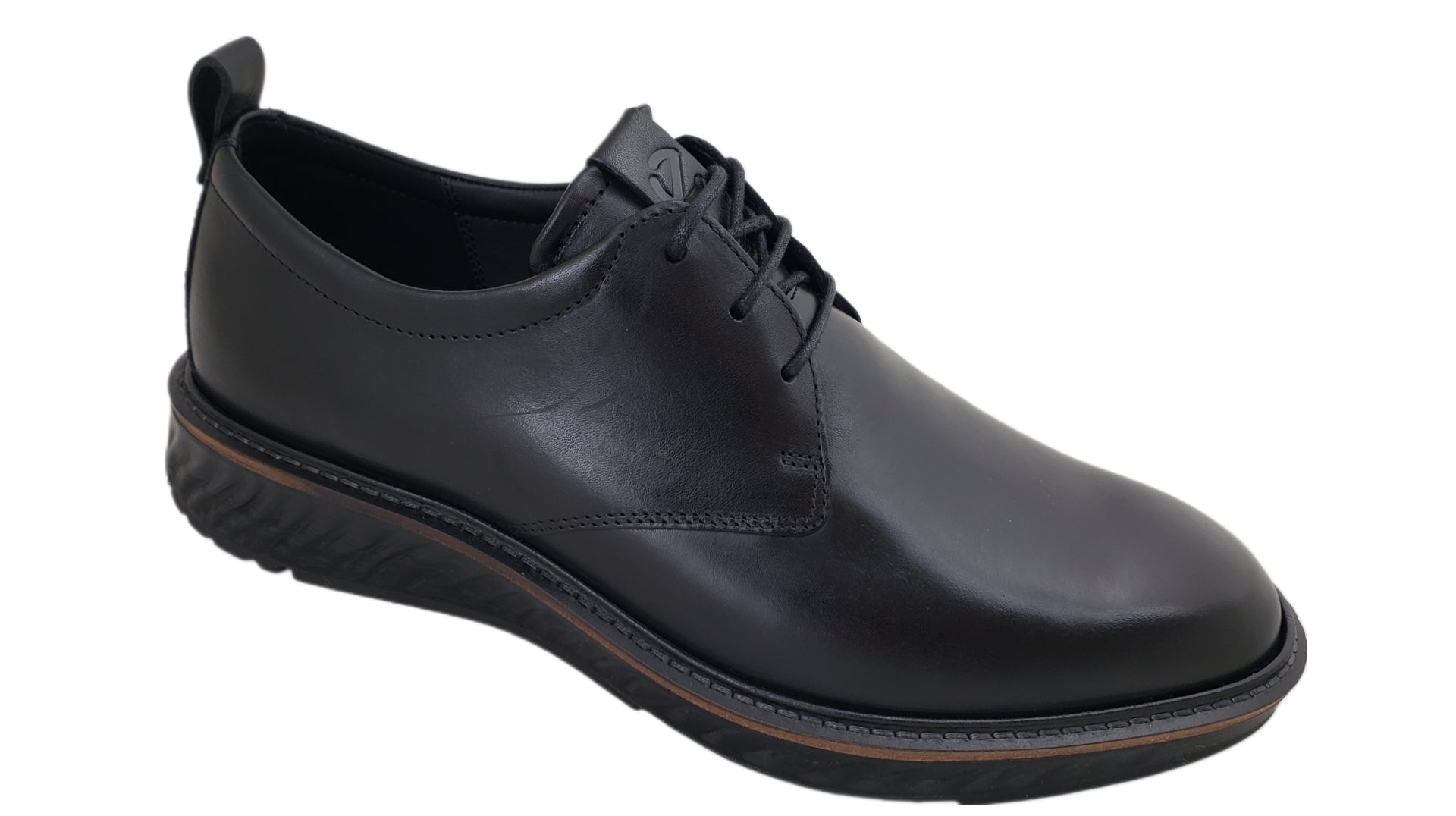 ECCO MEN'S BLACK ST.1 HYBRID PLAIN TOE LACE SHOE 836404 BLACK + WHITE ECCO MEN'S BLACK ST.1 HYBRID PLAIN TOE LACE SHOE 836404 BLACK + WHITE