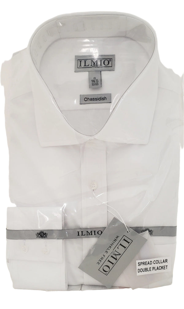 Ilmio Mens Silver Label Spread Collar -Poly Cotton Chassidish (R/L) Shirt