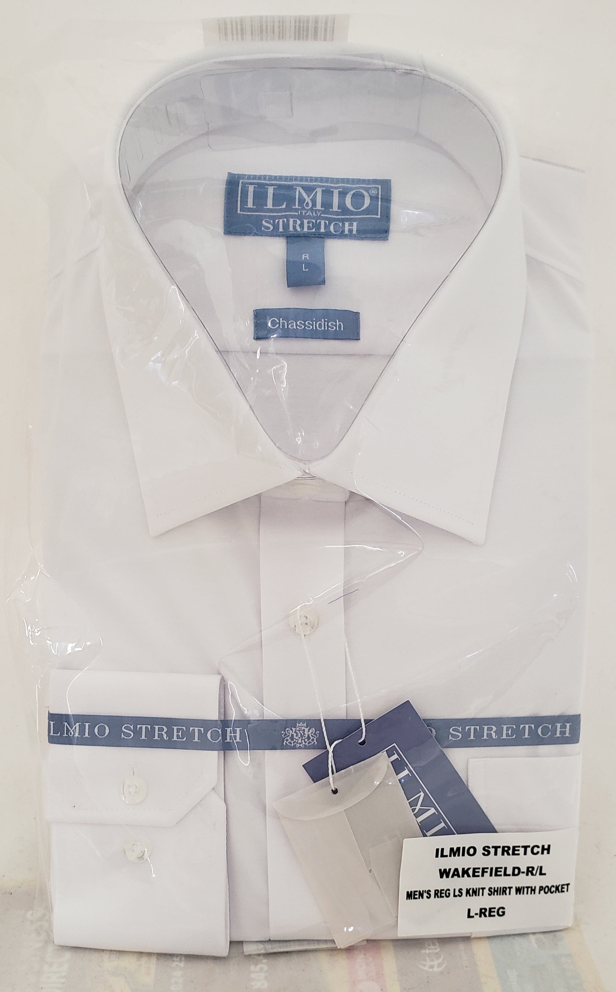 Wakefield Chassidish R/L Men`s Long Sleeve Knit Shirt With Pocket - Regular Fit