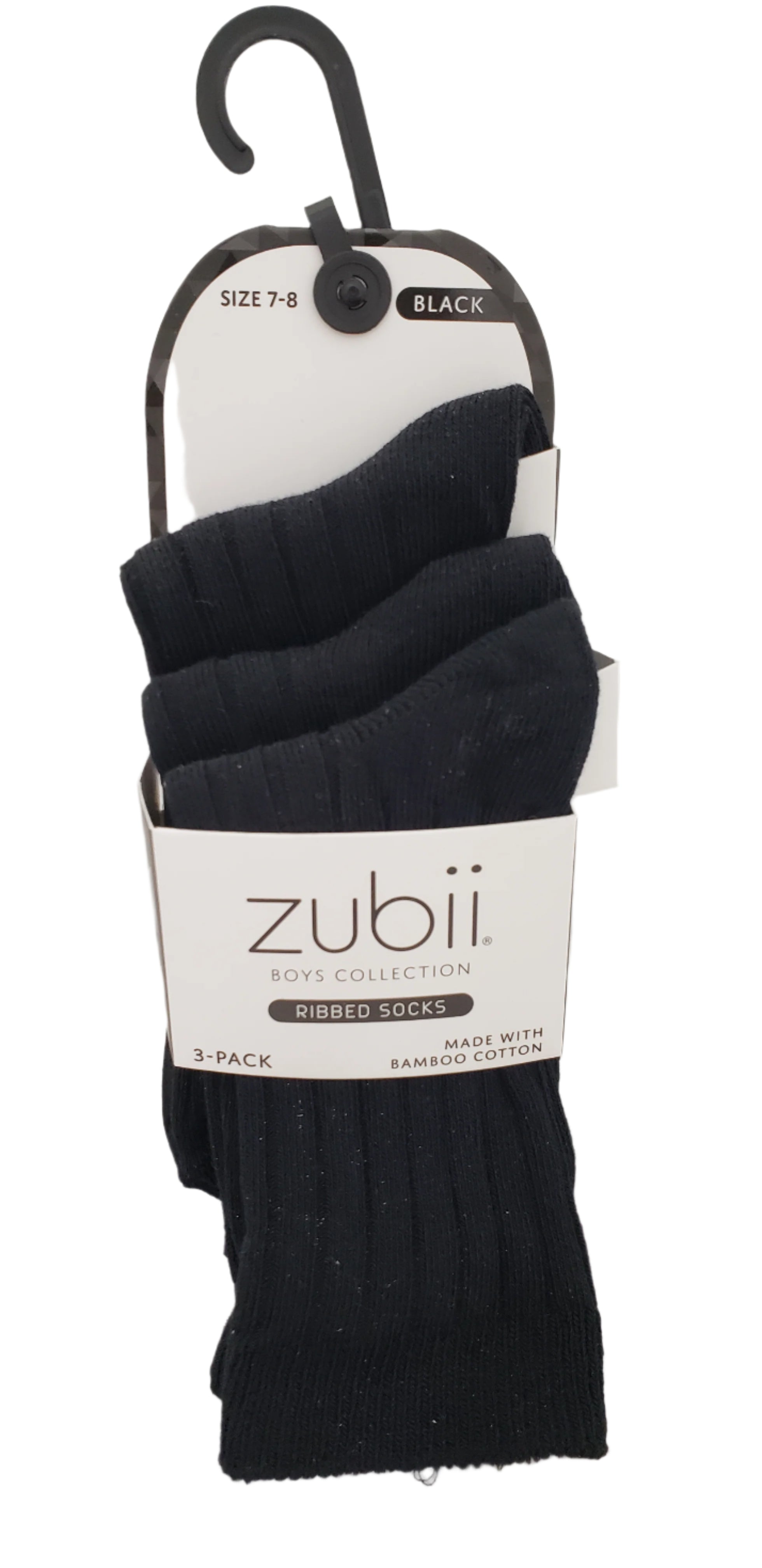 Zubi Boys Ribbed 3pk Black