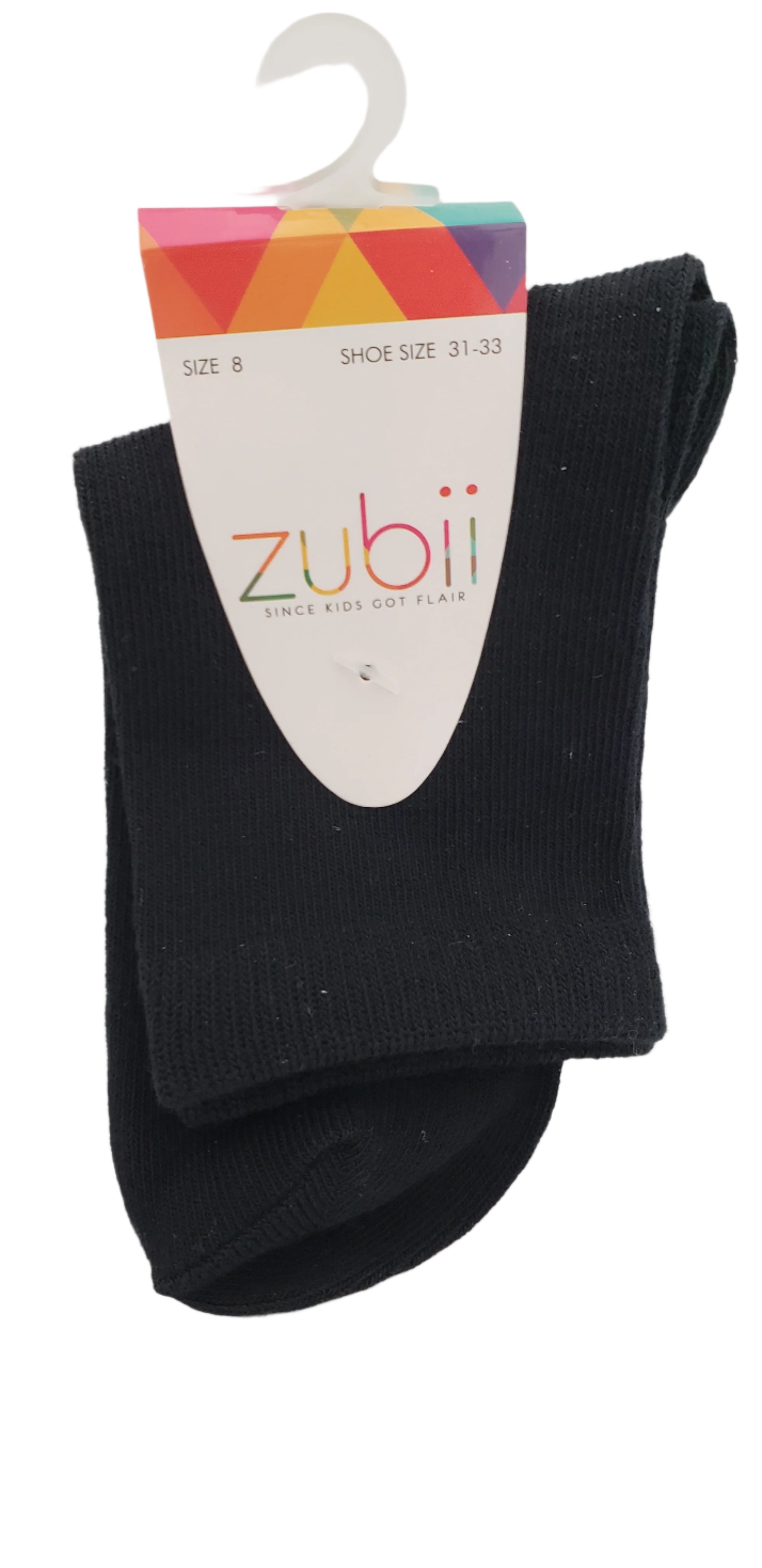 Zubii Ankle Socks:344-9-0 Crew Socks Black