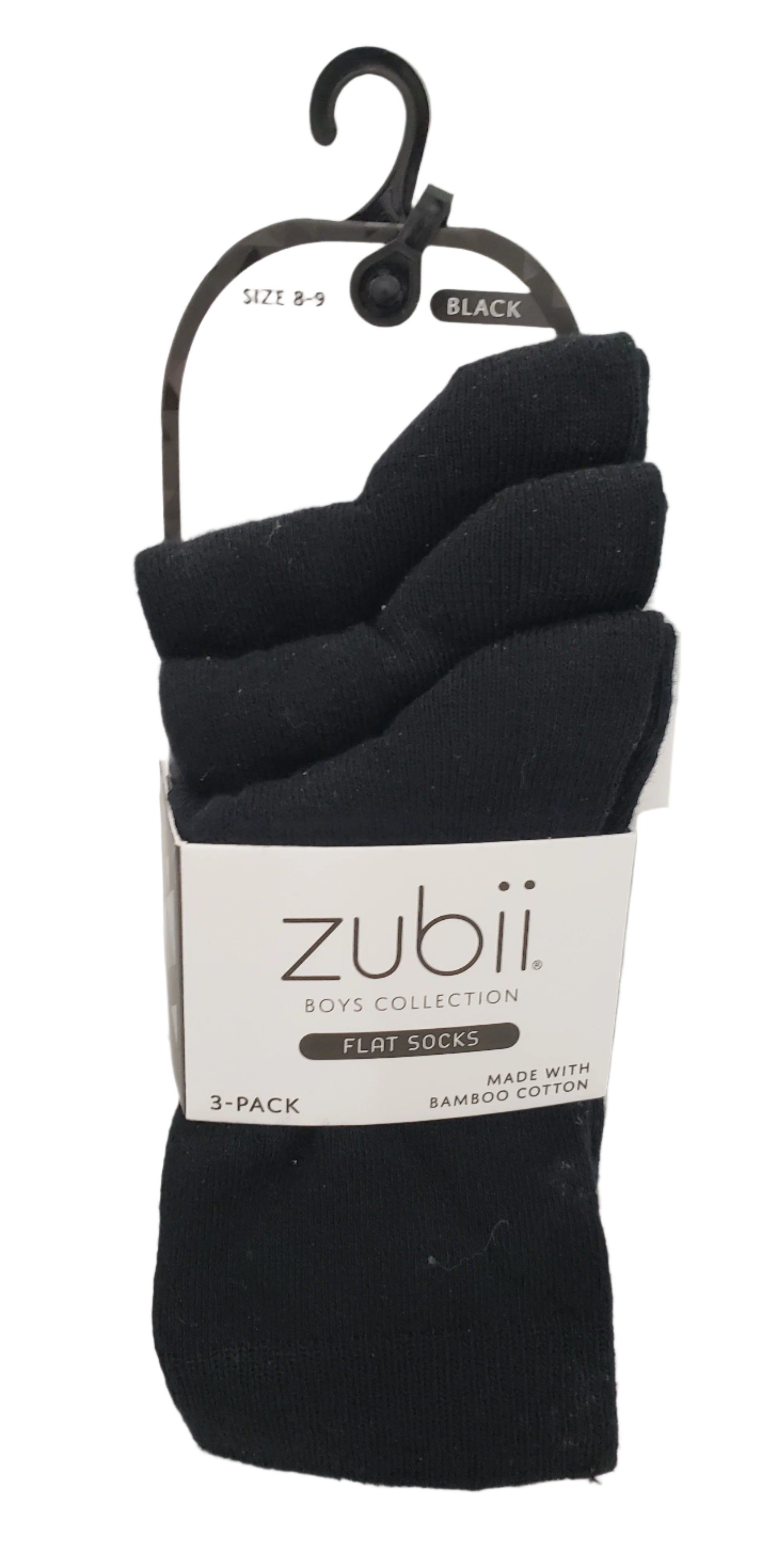 Zubii Boys Bamboo Flat 3pk Black