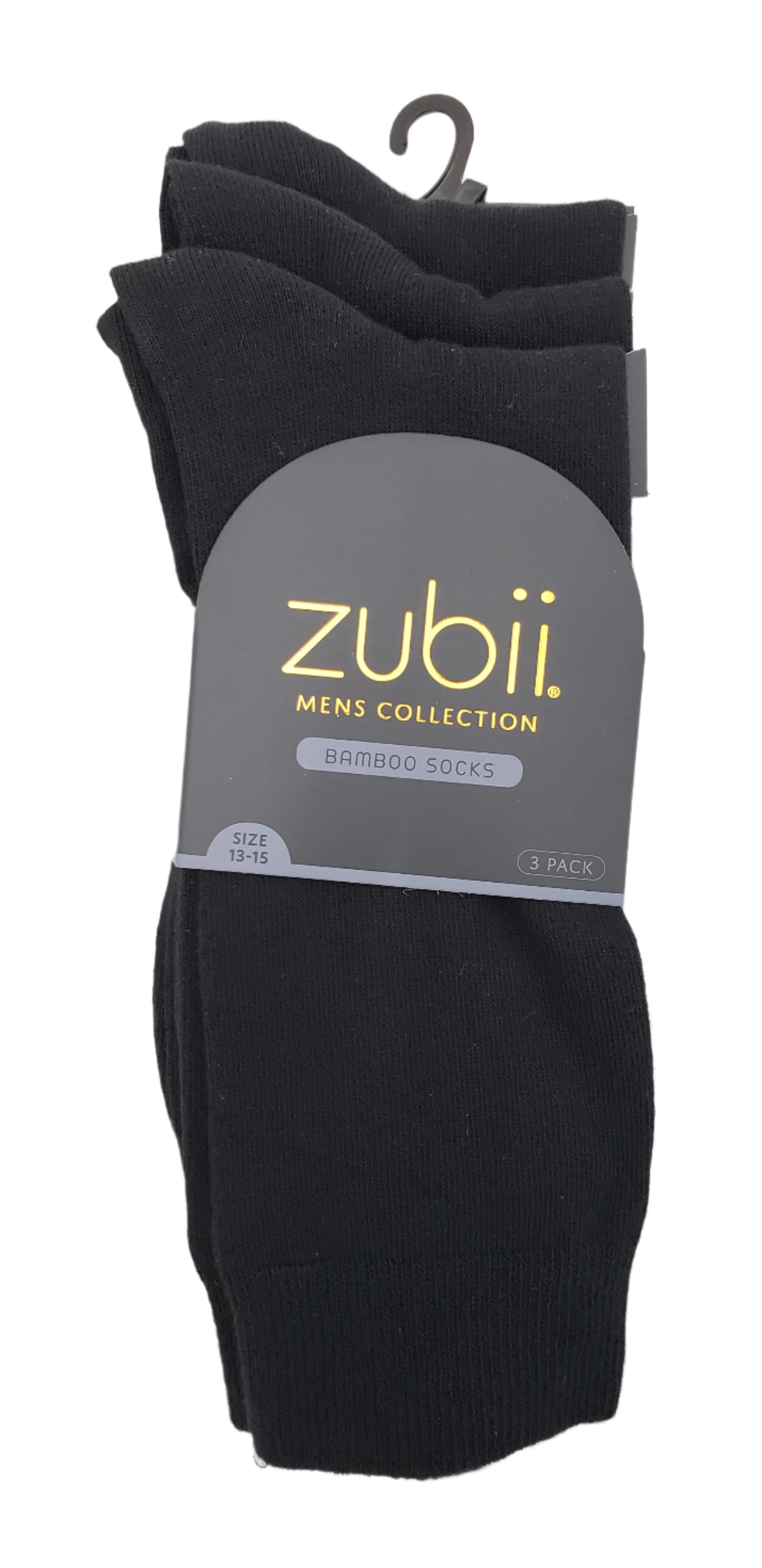 Zubii Mens Bamboo Flat 3pk Black