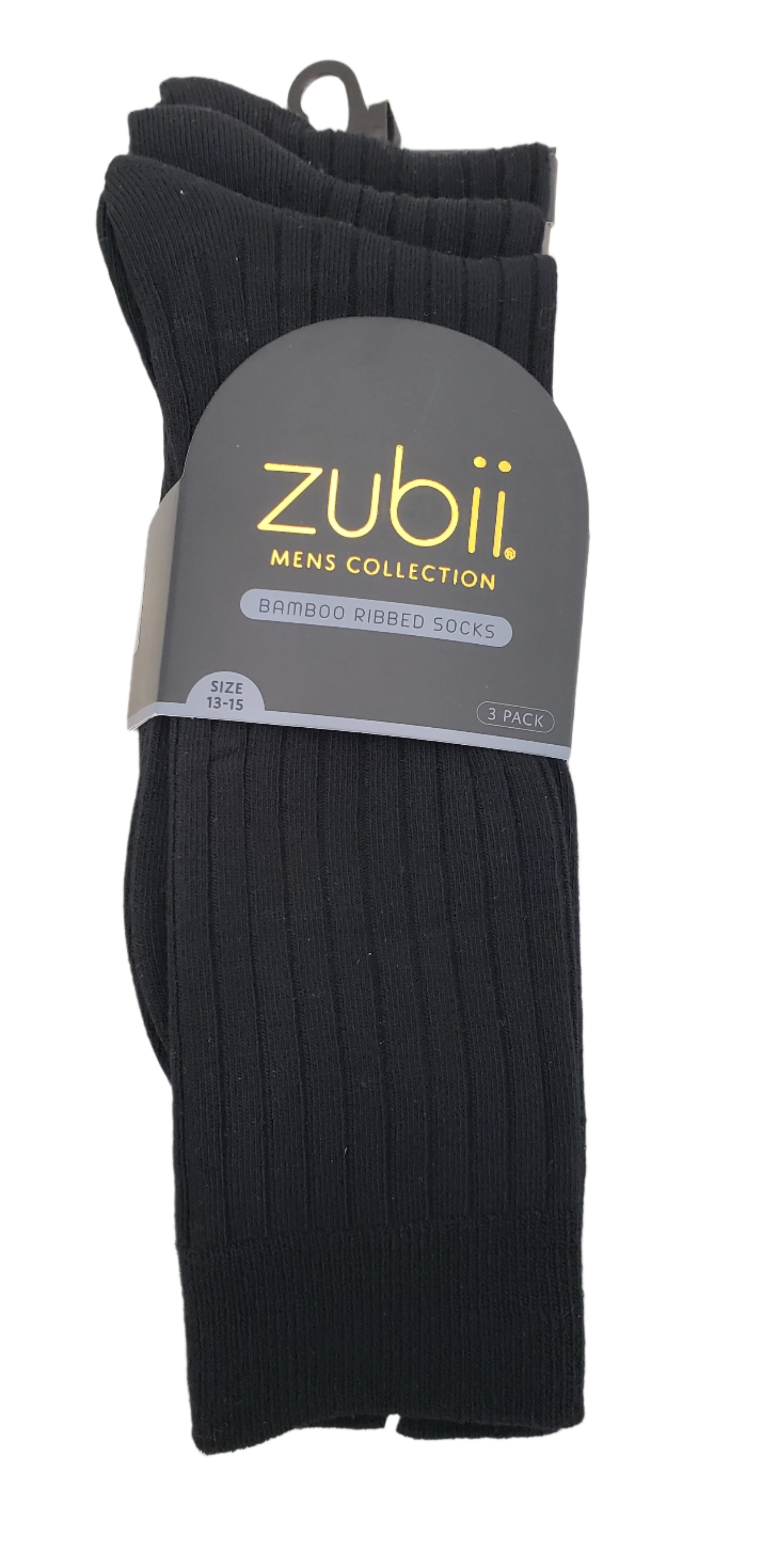 Zubii Mens Ribbed 3pk Black