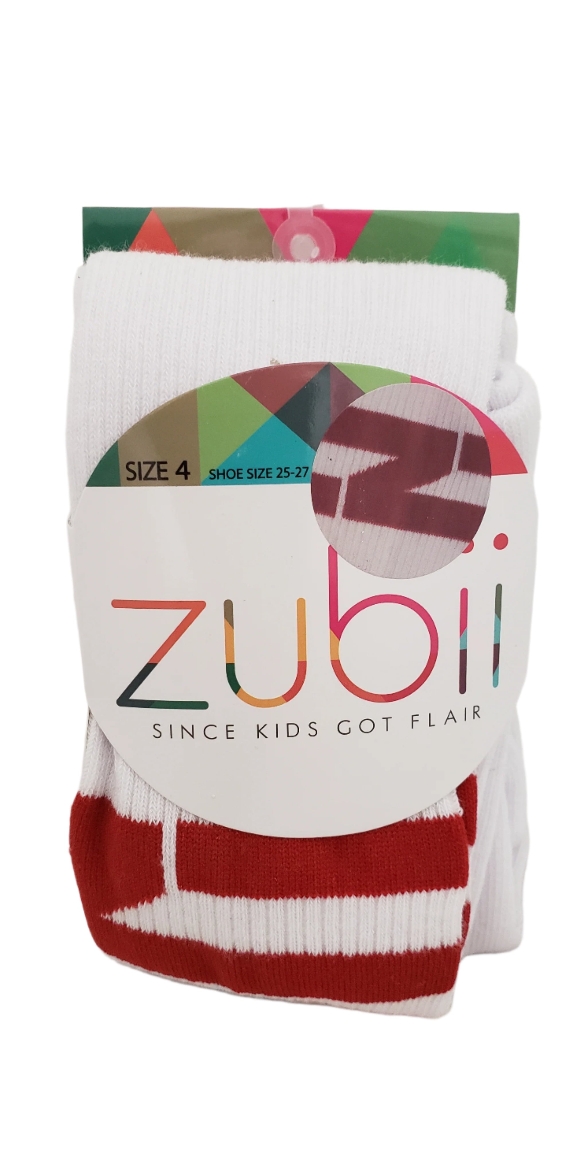 Zubii Z Striped  Sport Tights White with Red