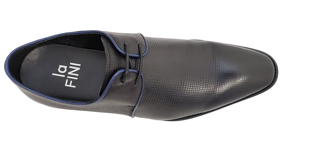 LA FINI MEN'S BLACK LEATHER LACE DRESS SHOES 968-7409