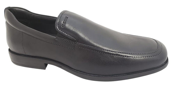 GEOX MEN'S BLACK SLIP ON MOC TOE SHOES - CALGARY U926SD