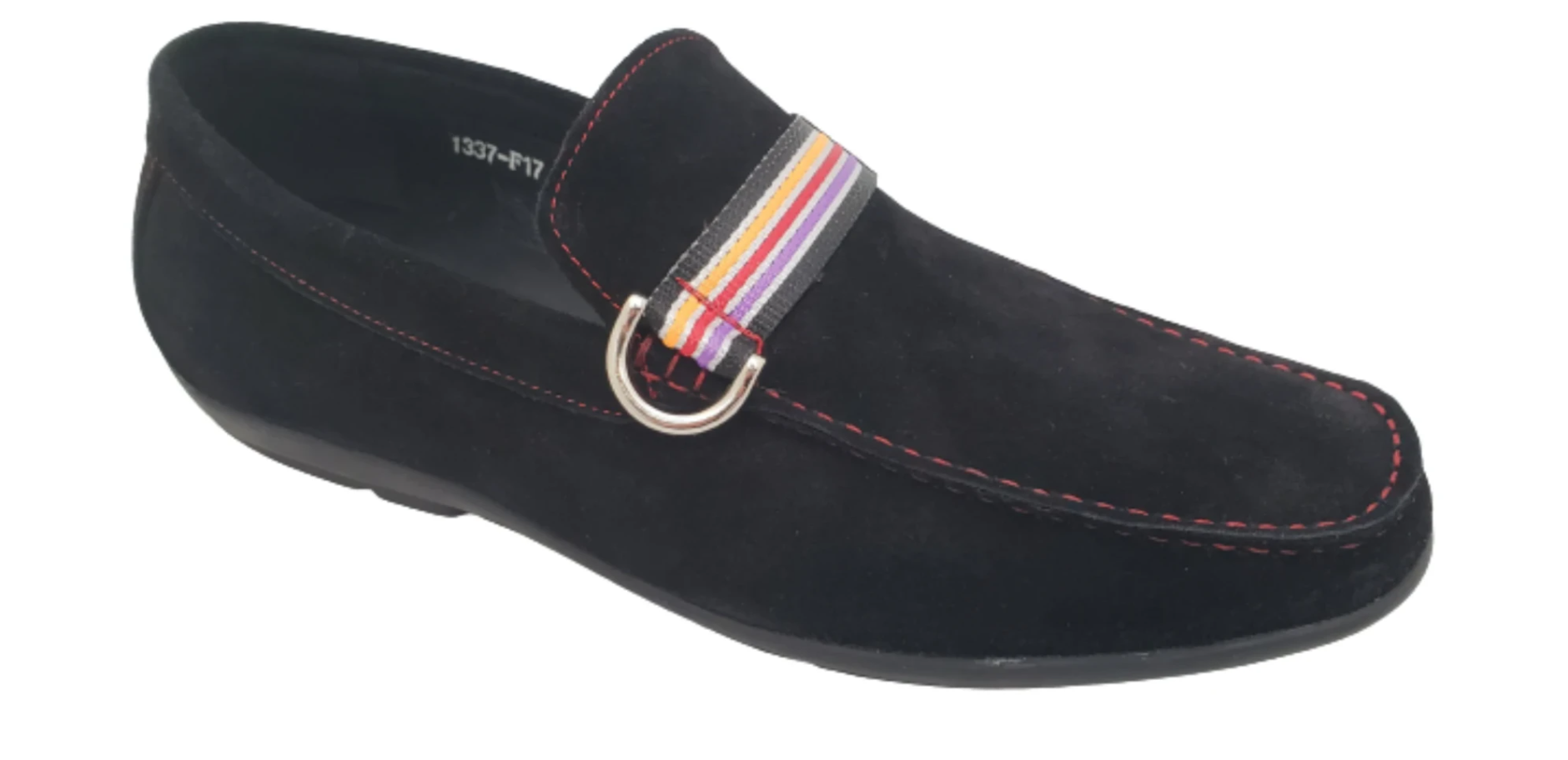 MARIO SAMELLO MEN'S BLACK SUEDE LOAFERS LX1337-F17
