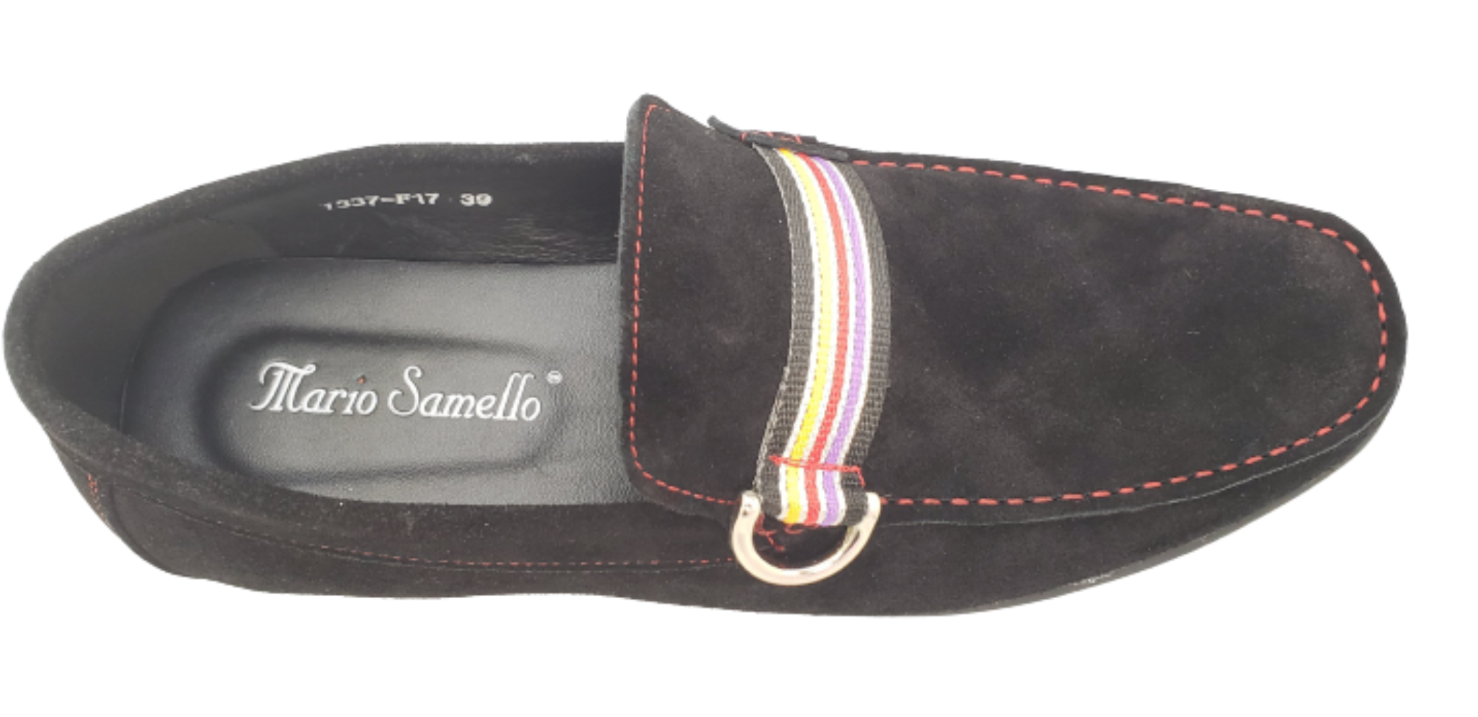 MARIO SAMELLO MEN'S BLACK SUEDE LOAFERS LX1337-F17