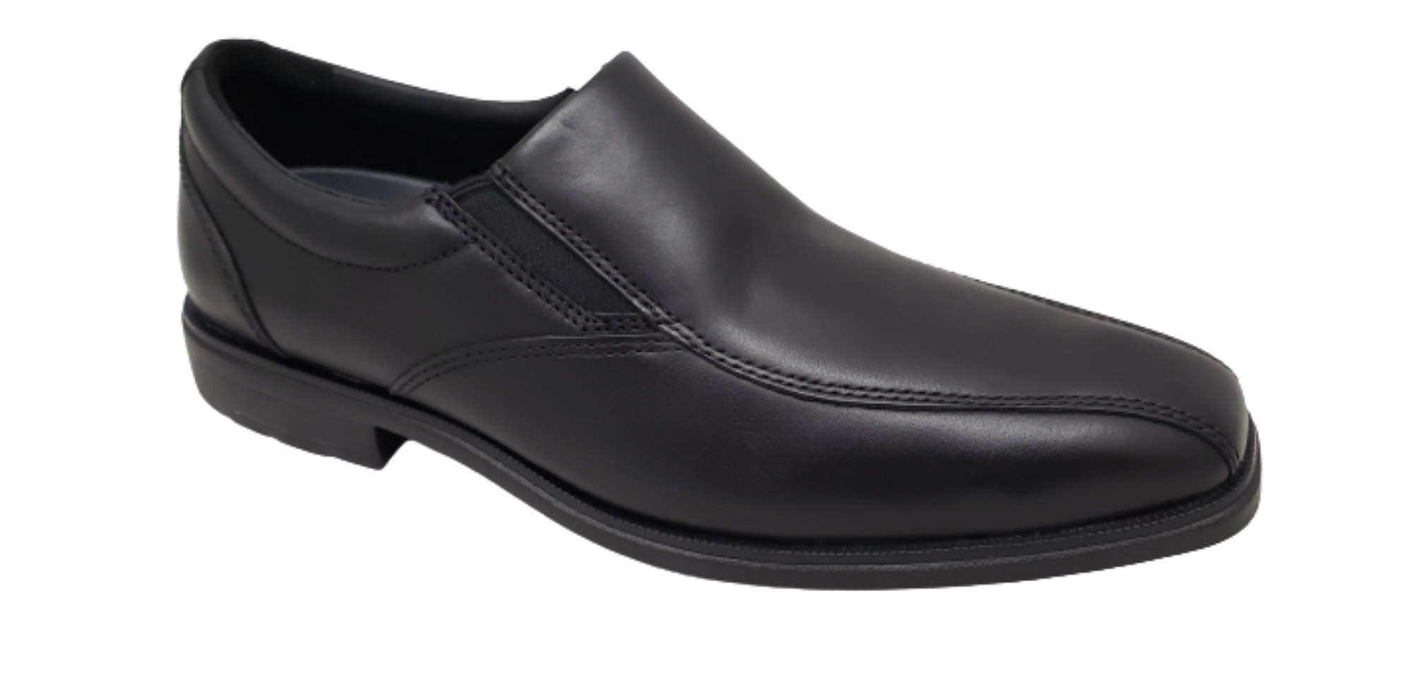 ROCKPORT MEN'S BLACK DRESSPORTS WORK BIKE TOE SLIP-ON - CI9225 BLACK + WHITE ROCKPORT MEN'S BLACK DRESSPORTS WORK BIKE TOE SLIP-ON - CI9225 BLACK + WHITE