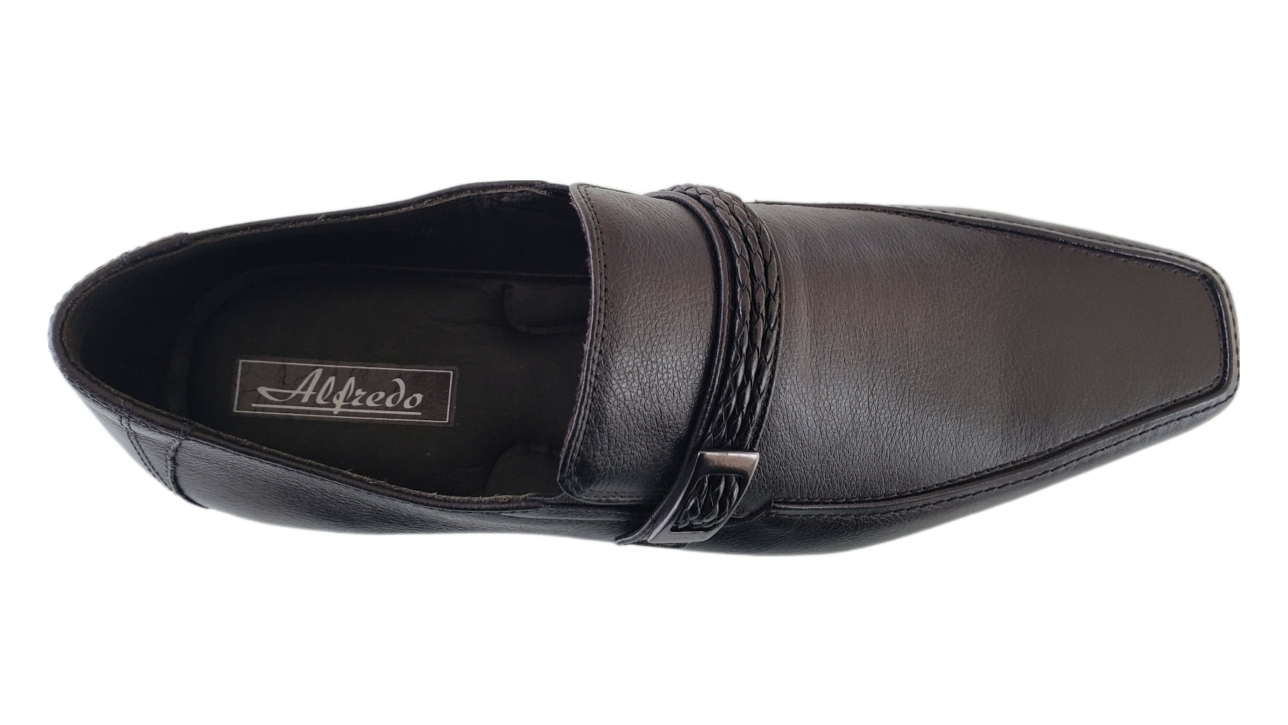 ALFREDO BLACK PEBBLED LEATHER MEN'S DRESS SHOES 0308