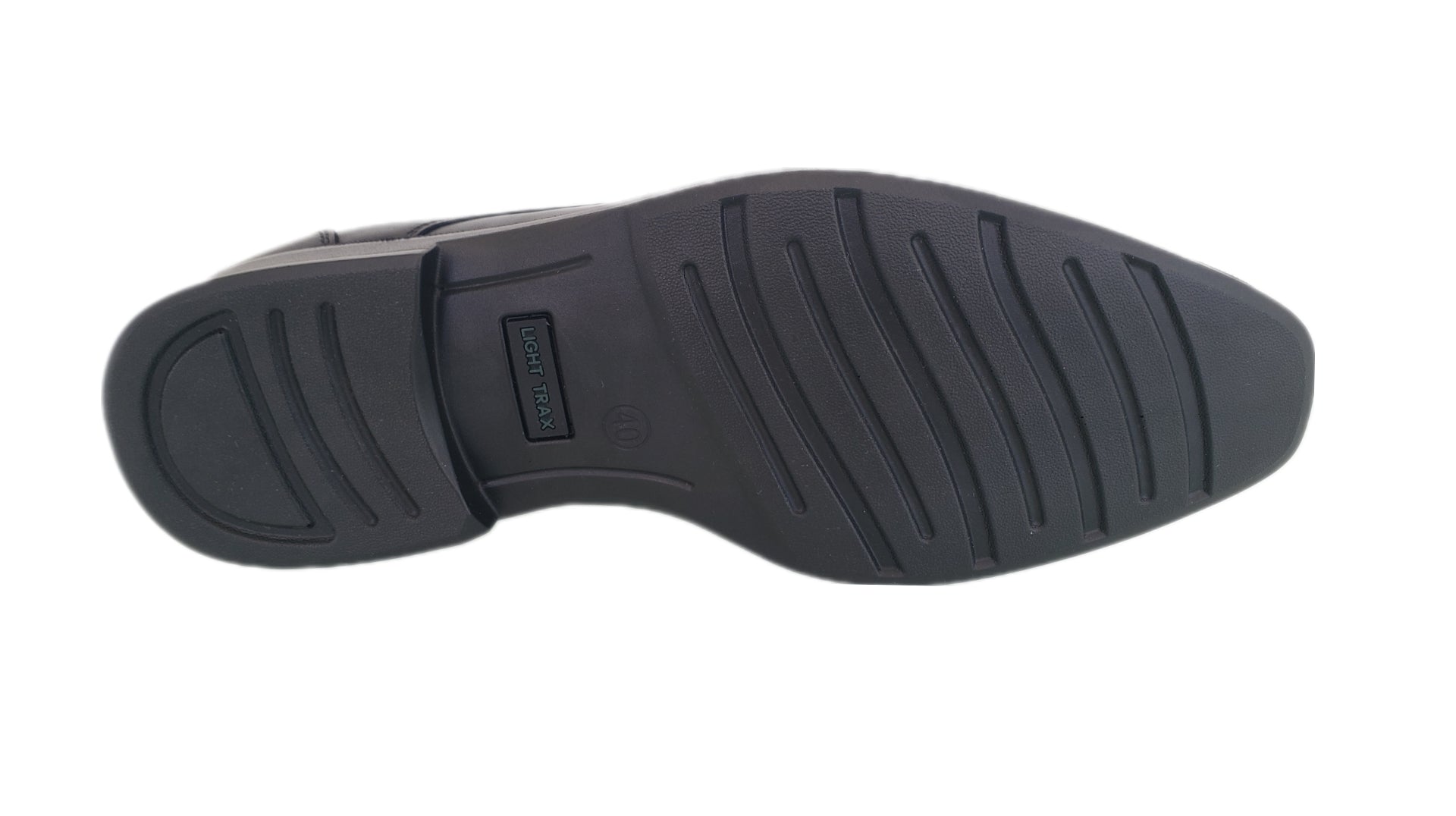 LIGHT TRAX MEN'S BLACK LEATHER SLIP ON SHOES - 64102