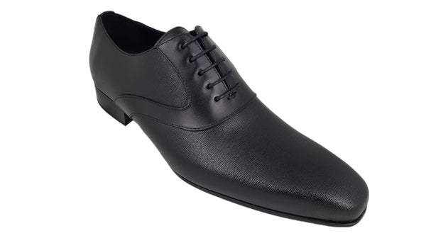 LUCIANA MEN'S BLACK LACE PLAIN TOE DRESS SHOES 07341