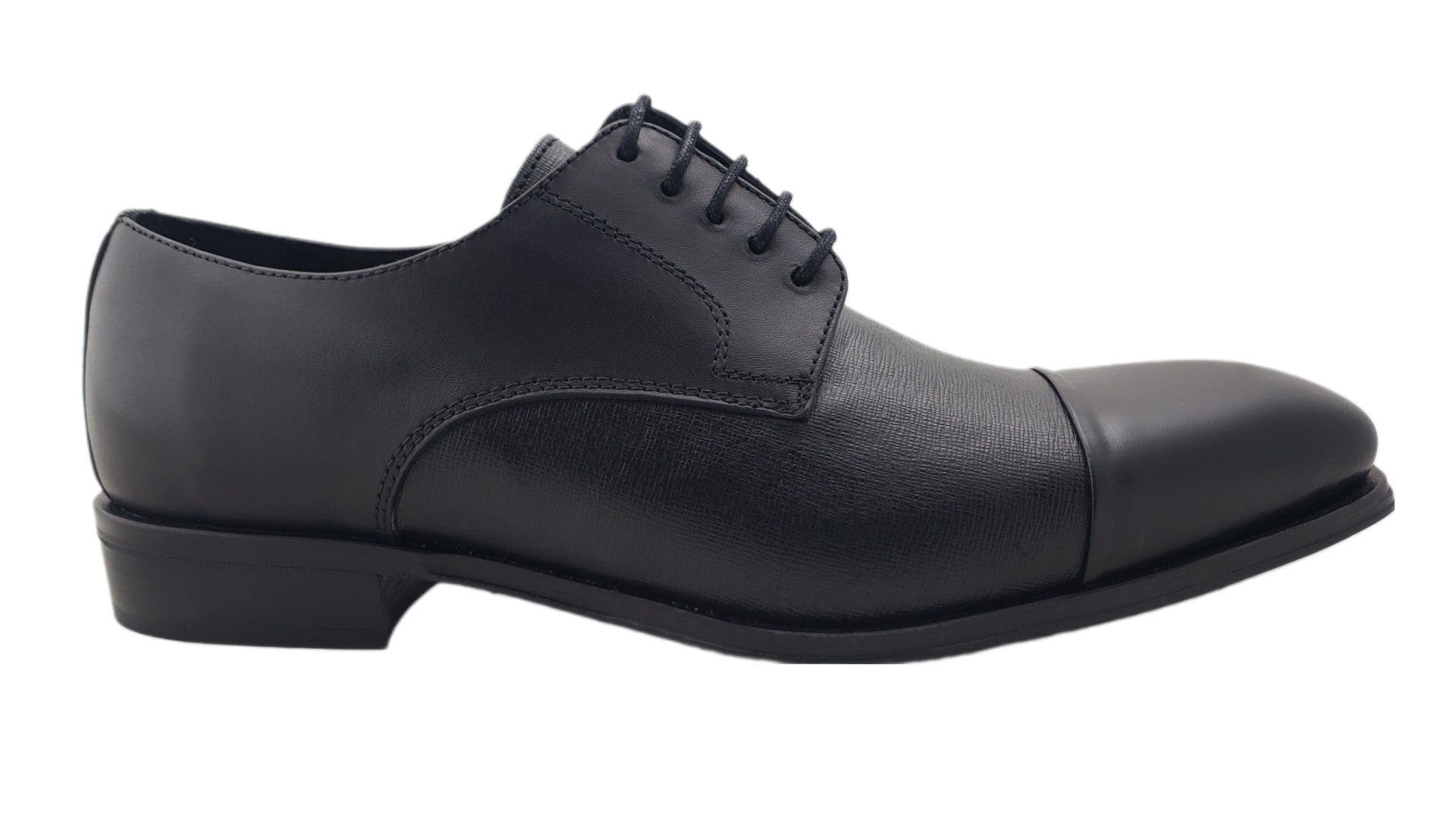 LUCIANA MEN'S BLACK LACE CAP TOE DRESS SHOES 07172